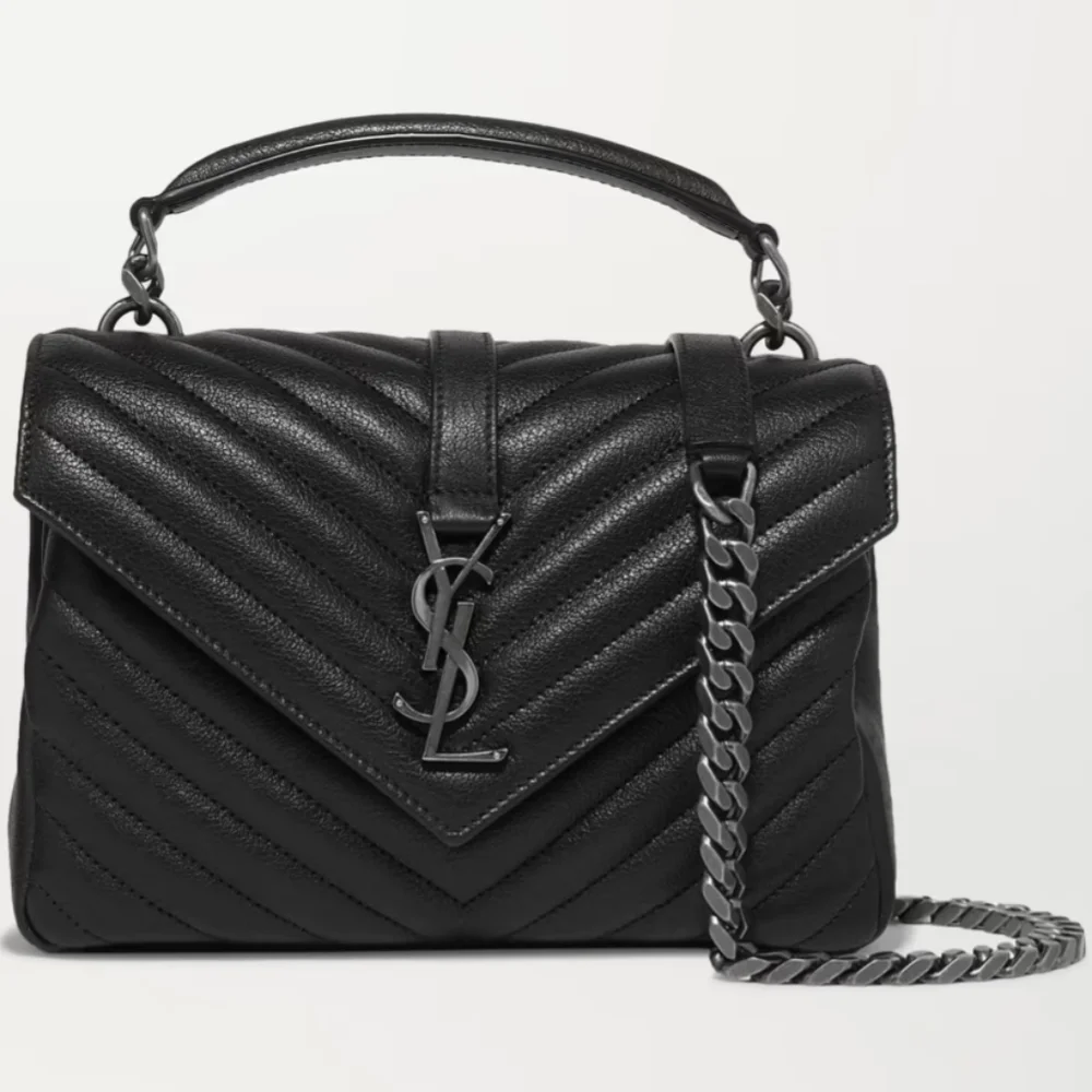 YSL College Black Gunmetal Bag Purse